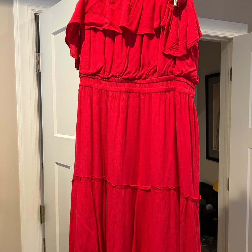 Vibrant Red Maxi Dress